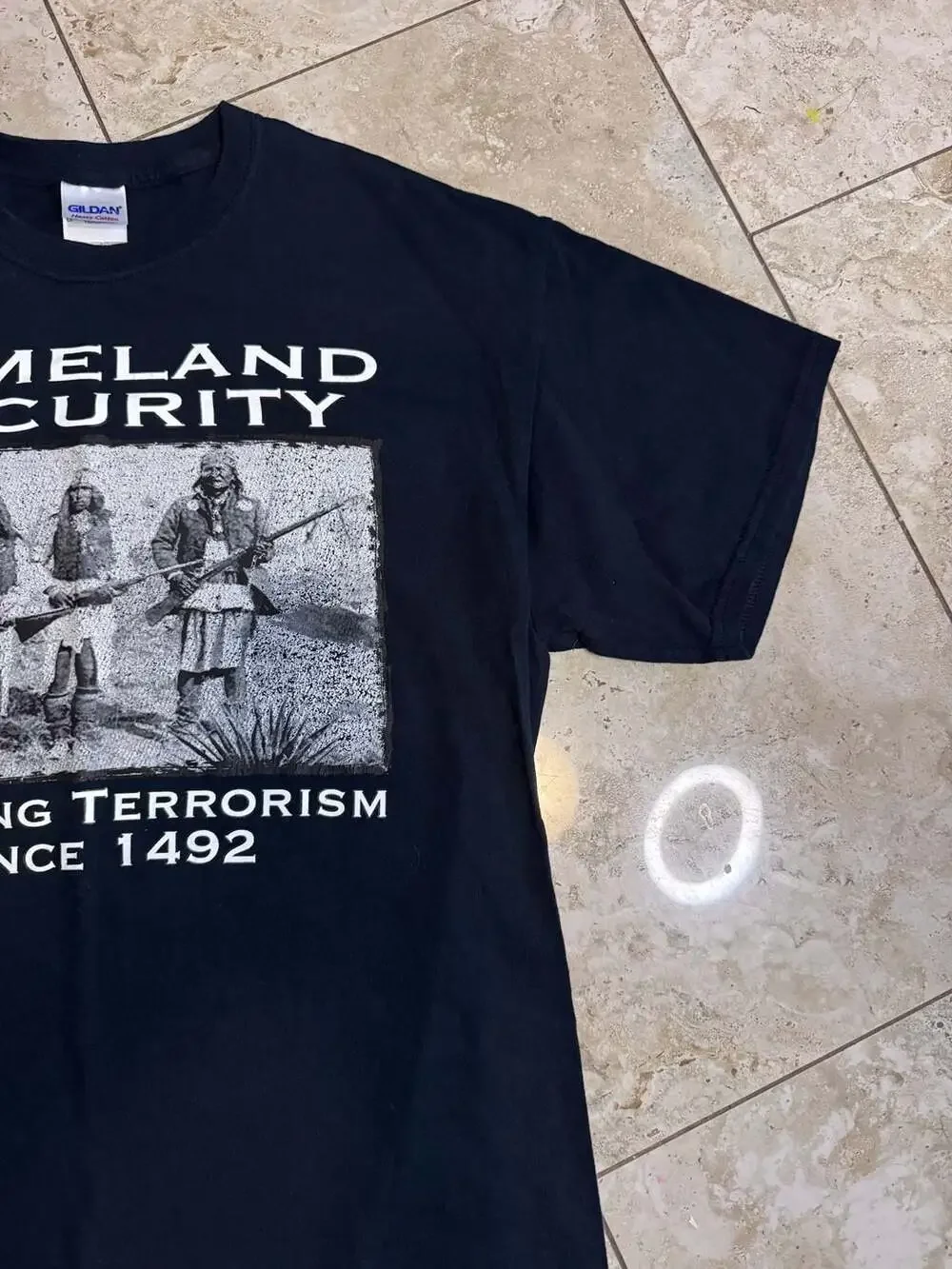 Homeland Security Fighting Terrorism Since 1492 Native American Graphic T-Shirt